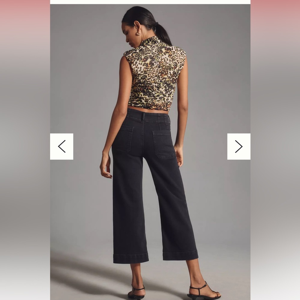 Anthropologie Maeve High Rise Crop Black Jeans